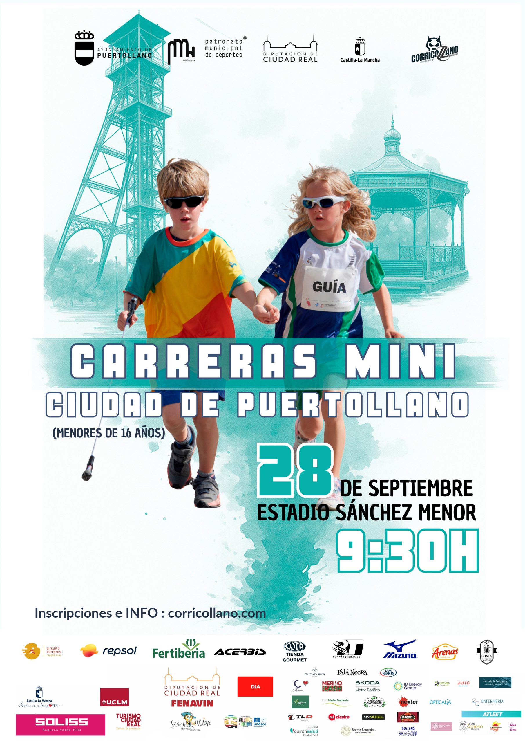 Cartel de la Media Maratón de Puertollano que organiza el club deportivo corricollano