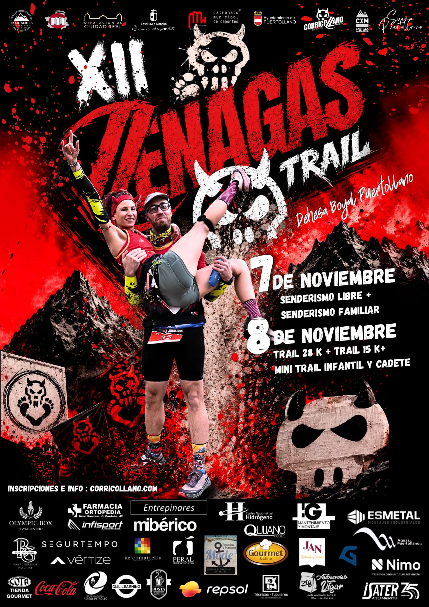 Cartel Zenagas Trail Corricollano Noviembre Puertollano maratón club deportivo