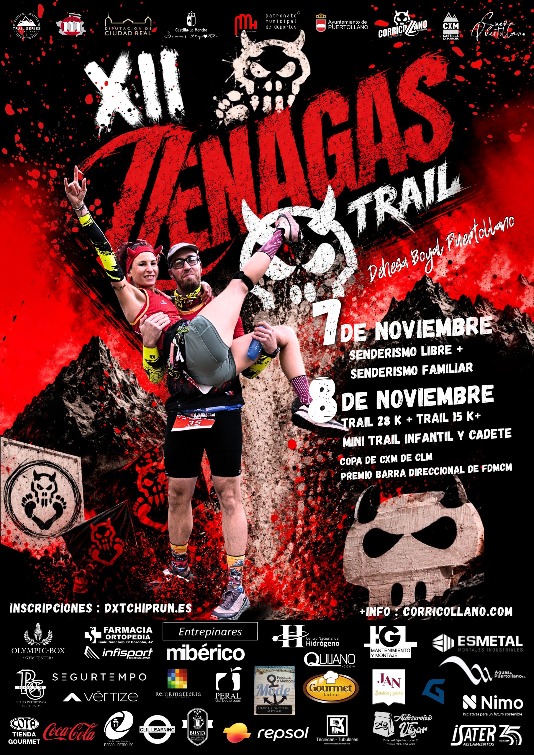 Cartel Zenagas Trail Corricollano Noviembre Puertollano maratón club deportivo